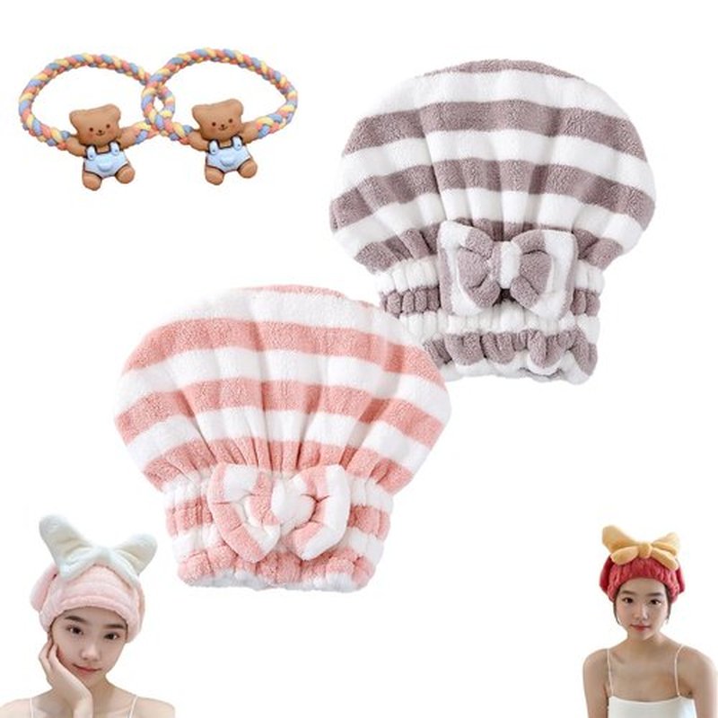 Beyonddraw New Super Absorbent Hair Towel Wrap for Wet Hair, Efficient Hair Towel Wrap for Women, Microfiber Towel for Hair Drying, Fit Comfort Ease of Use Fast Drying Hair Towel Caps (E)