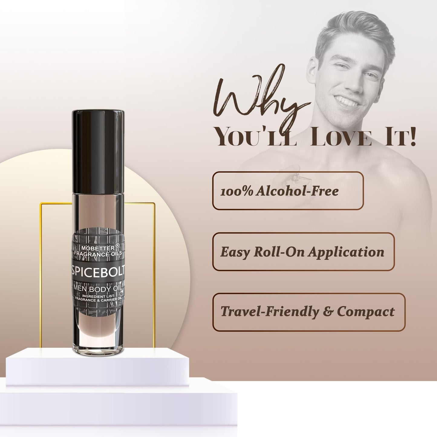 MOBETTER FRAGRANCE OILS Spicebolt Perfume Fragrance Body Oil for Men