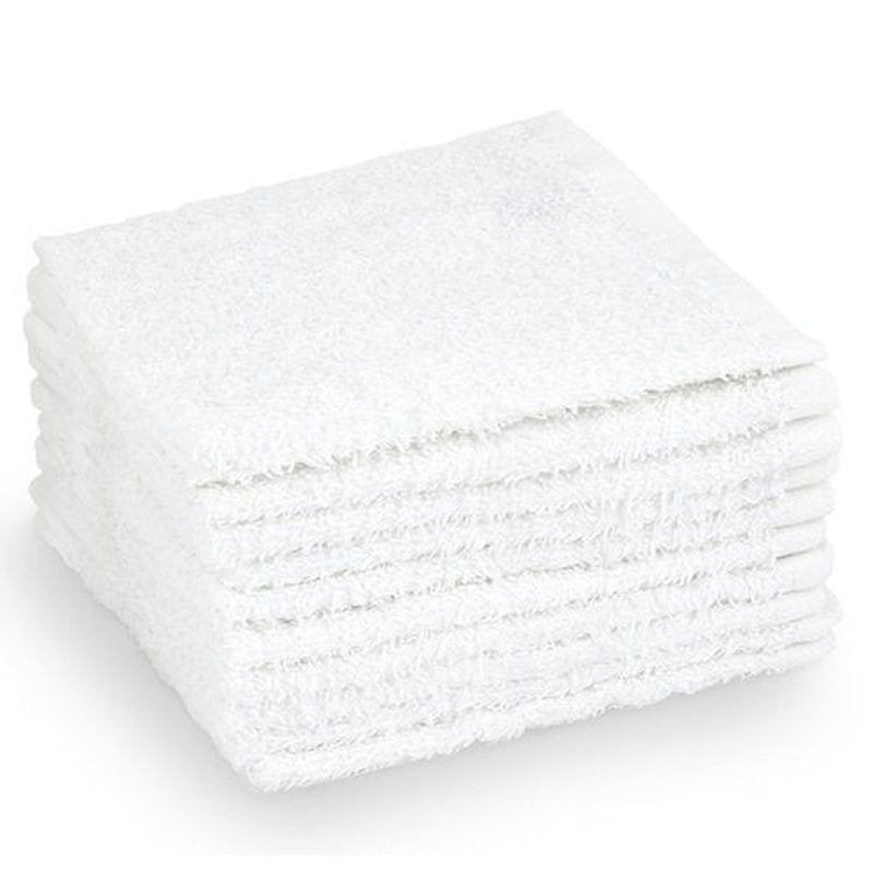 Crystal Ridge 100% Cotton Premium Wash Cloths, 12"x12", 10 Pack, Soft Feel, Absorbent Multipurpose Towels for Bathroom, Kitchen and Gym. Face & Body Washcloths, Bar Towels (10, White)