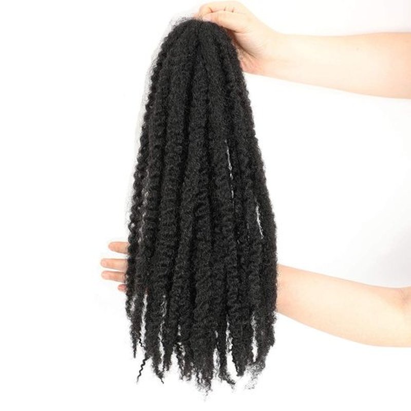 Ayana Marley Hair 3 Packs Marley Twist Braiding Hair Marley Braiding Hair For Faux Locs Crochet Hair 20 Inch Long Afro Synthetic Hair Extensions (20 inch-3 pack, 1B)