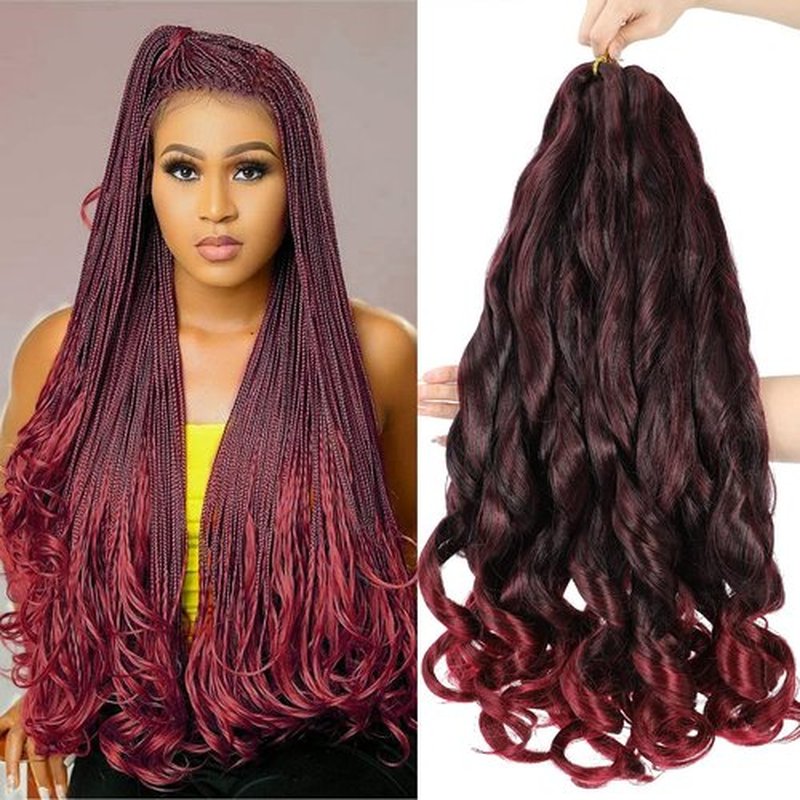 6 Packs French Curls Braiding Hair 24 Inch Loose Wave Bouncy Braiding Hair Pre Stretched Braiding Hair With Curly Ends 100g/pack Yaki Curly Braiding Hair for Black Women Hair Extensions (Tbug)