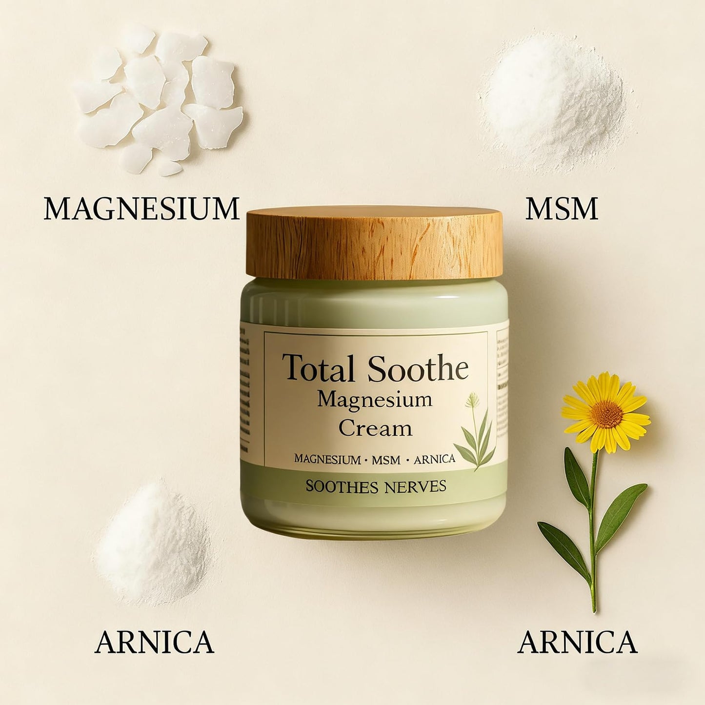 KBSBUBB Total Soothe Magnesium Cream - Joint Relief Cream with Mineral Delivery Formula, MSM & Arnica – Fast Absorbing, Non-Greasy Topical for Everyday Joint & Muscle Comfort