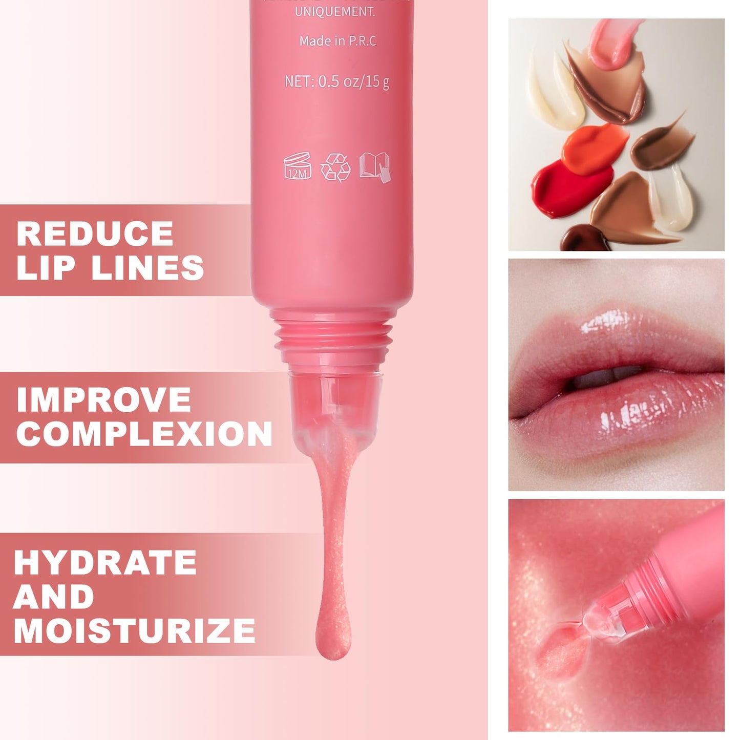 4 Pack Summer Samfeel Lip Balm Tinted Lip Butter Balm Gift Set -Conditioning Vegan Lip Balm for Instant Moisture, Shine & Hydration - Lip Gloss Lip Care (Pink Sugar+Birthday Cake+Vanilla+Beige, 15g)
