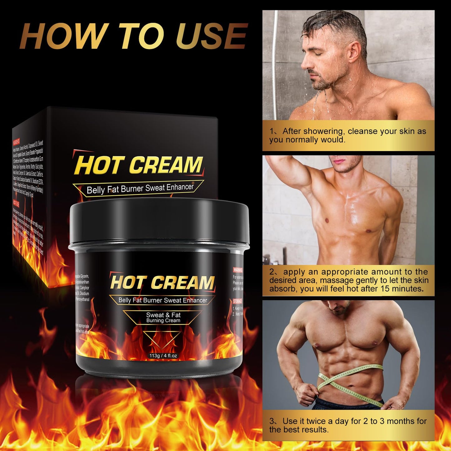 Sweat Cream for Body & Skin, 2 Pack Natural Sweat Cream Workout Enhancer for Targeted Areas, Enhanced Circulation, Support Muscle Warm-Up & Tightens and Firms Skin for Women and Men