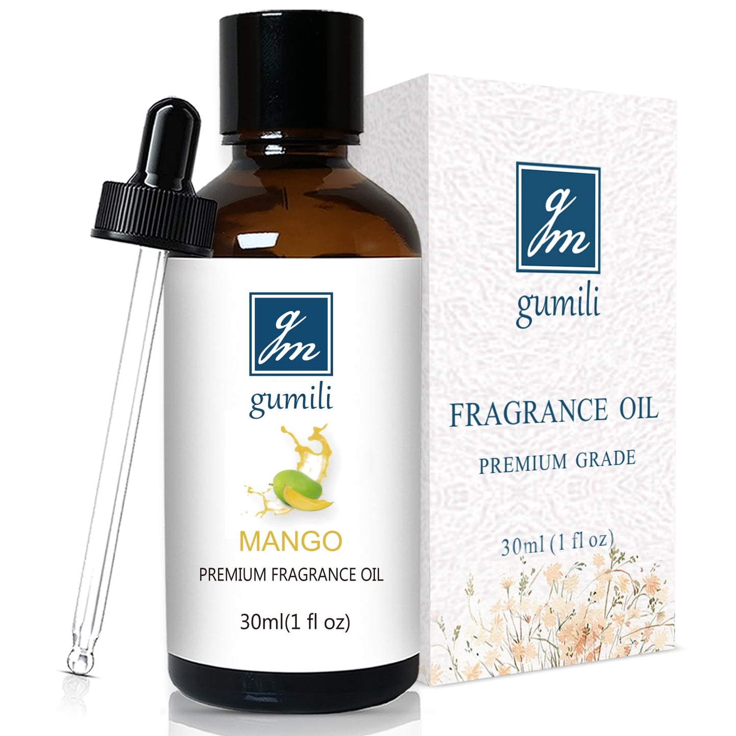 GM Gumili Mango Fragrance Oil, Perfume Oil, Home Scent Oils for Soaps, Candle Making, Dryer Balls, Diffusers, Laundry, Slime -1 oz /30ml