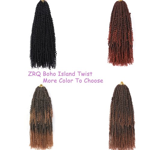 ZRQ Goddess Passion Twist Hair with Curly End 24 Inch Pre Twisted Passion Twist 8 Packs Black Pre Looped Long Boho Style Crochet Braids Hair Extensions for Women
