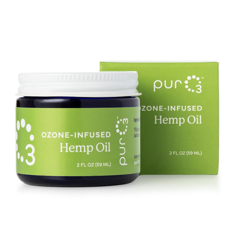 PurO3 Fully Ozonated Hemp Oil - Pure, Natural, Skin Care for Face & Body from Ozonated, Oxygenated Hemp Oil - Glass Jar, 2 oz