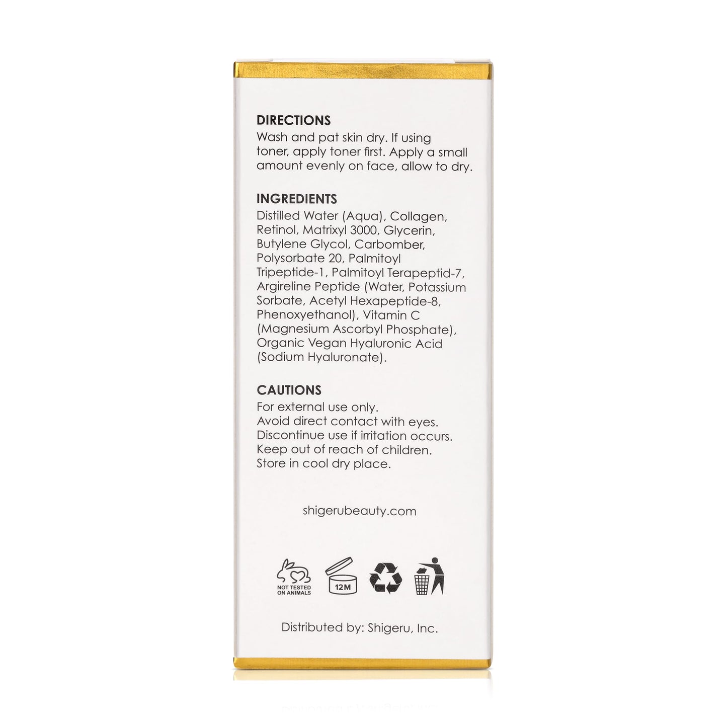 Shigeru Beauty Collagen Elixir with Vitamin C, Hyaluronic Acid, Retinol, Anti-Aging Serum, Brightening, Hydrating, Face, Lightweight