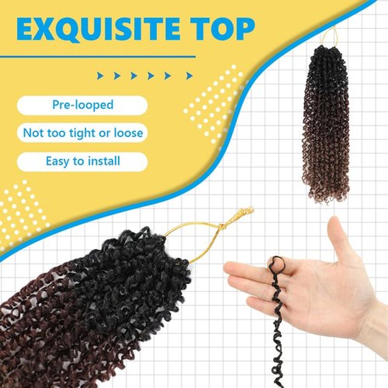 Passion Twsit Hair 12 Inch - 1B/33/30 Yankee Twist Crochet Hair 10Packs Passion Twist Braiding Hair Prelooped Mini Spring Twist Crochet Hair for Black Women(12 Inch,1B/33/30)