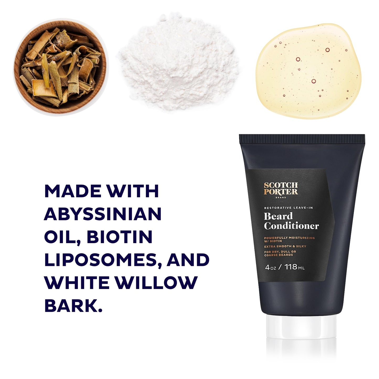 Scotch Porter Beard and Face Care Set - 4oz Leave-in Conditioner and 2.17oz Exfoliating Wash with Non-Toxic, Vegan Ingredients