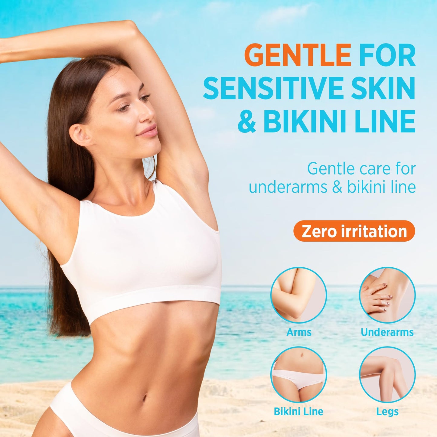 Milakos Hair Removal Cream for Women - Sensitive Skin Depilatory, Gentle Bikini, Legs & Underarm Hair Remover with Aloe Vera & Chamomile