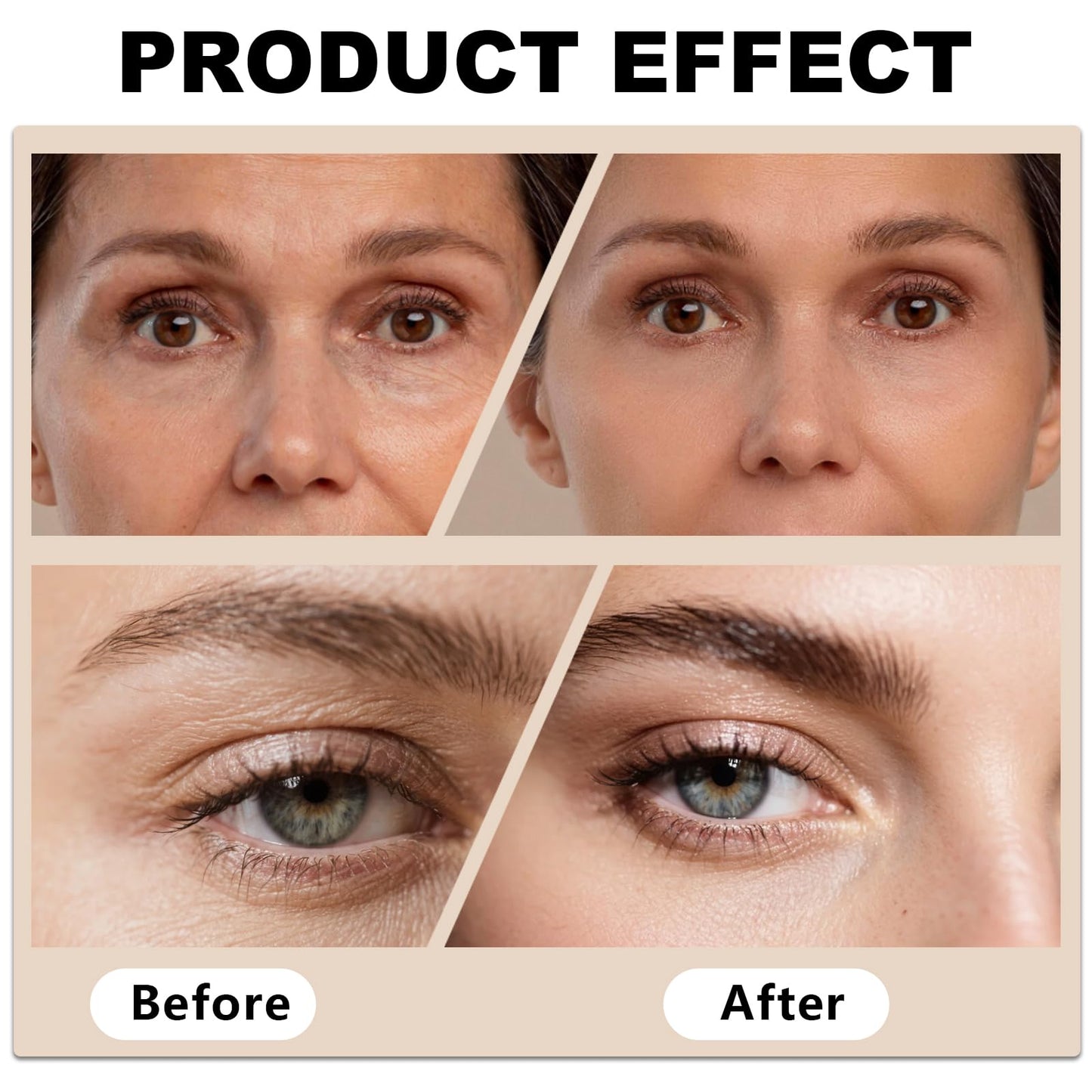 2 PCS Perfection Eye Tightener with 2 Brushes, Gentle Perfection Eye Cream for Eyes Area Instant Moisturizing, Lifting Primer with Easy-Wear Formula for Fine Lines & Wrinkles