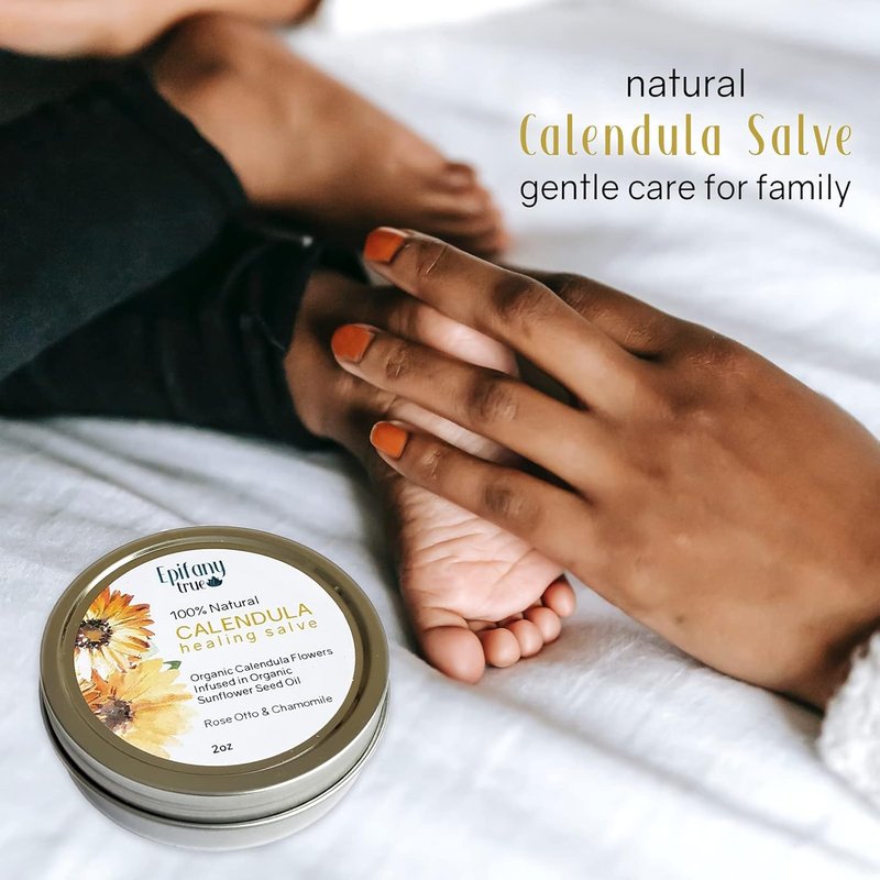 Calendula Salve 2oz - Natural Herbal Balm for Dry Skin, Eczema & Itch Relief | Fragrance-Free 2-Pack