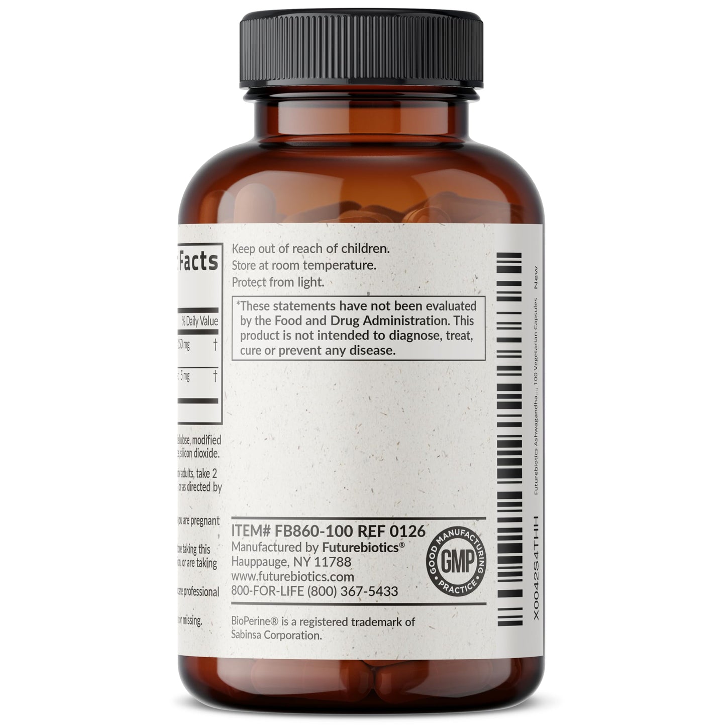 Futurebiotics Ashwagandha Extra Strength Stress & Mood Support 100 Capsules