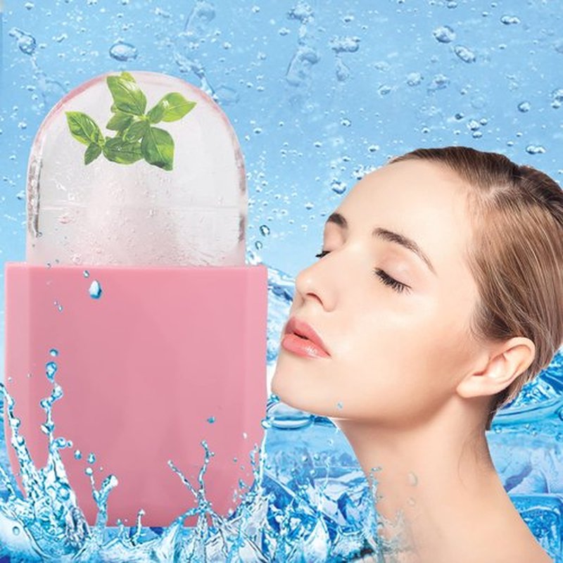 Ice Roller Mold-Ice Roller for Face and Eye，Beauty Cube Brighten Skin &Enhance Natural Glow &Remove Fine Lines，Facial Beauty Ice Roller Skin Care Tools (Diamond, pink)