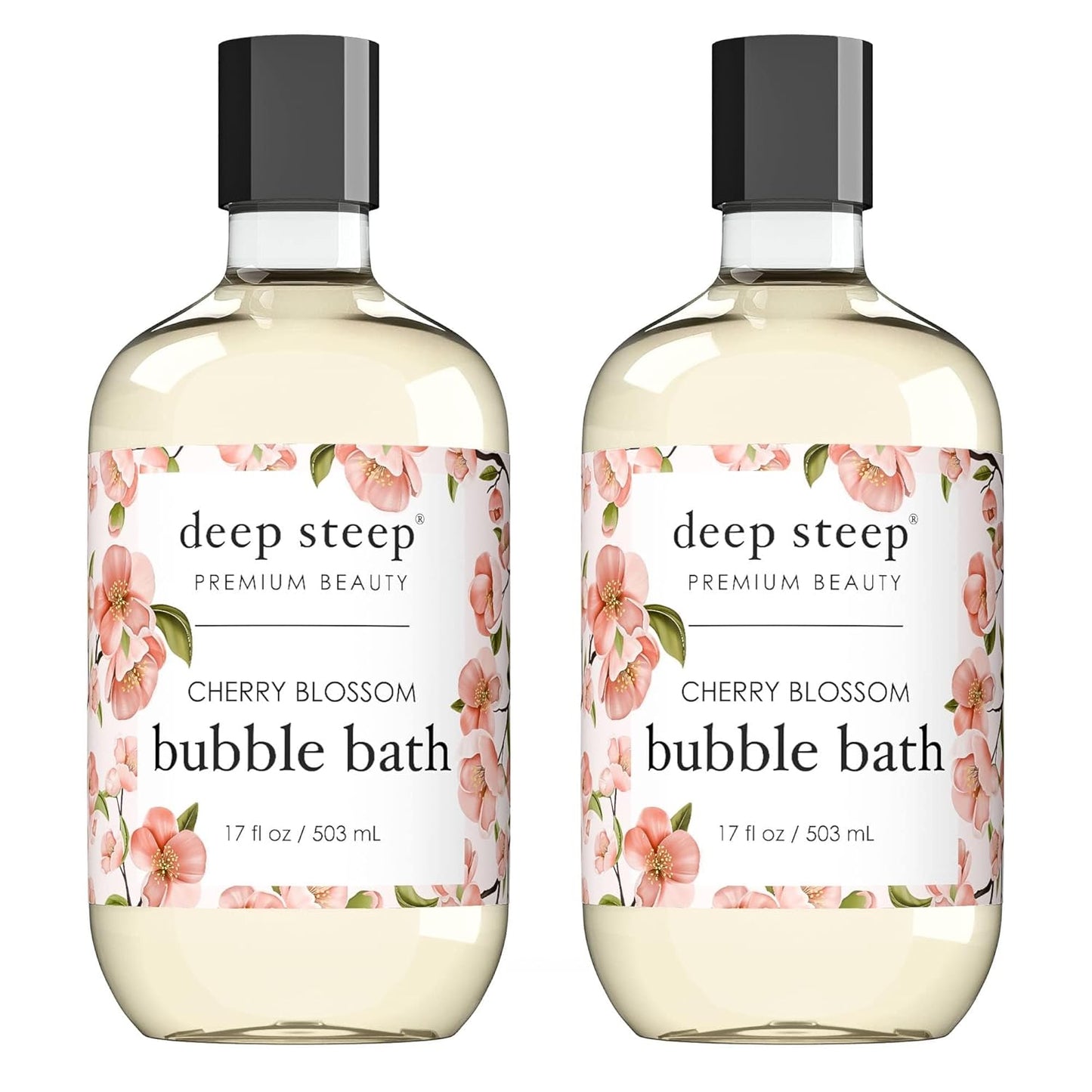 Deep Steep Bubble Bath, Lavender Chamomile, 17 oz (Pack of 2) – Soothing Soak with Shea Butter, Argan Oil, Aloe Vera & Coconut Oil – Vegan, Sulfate-Free, PH-Balanced Clean Beauty