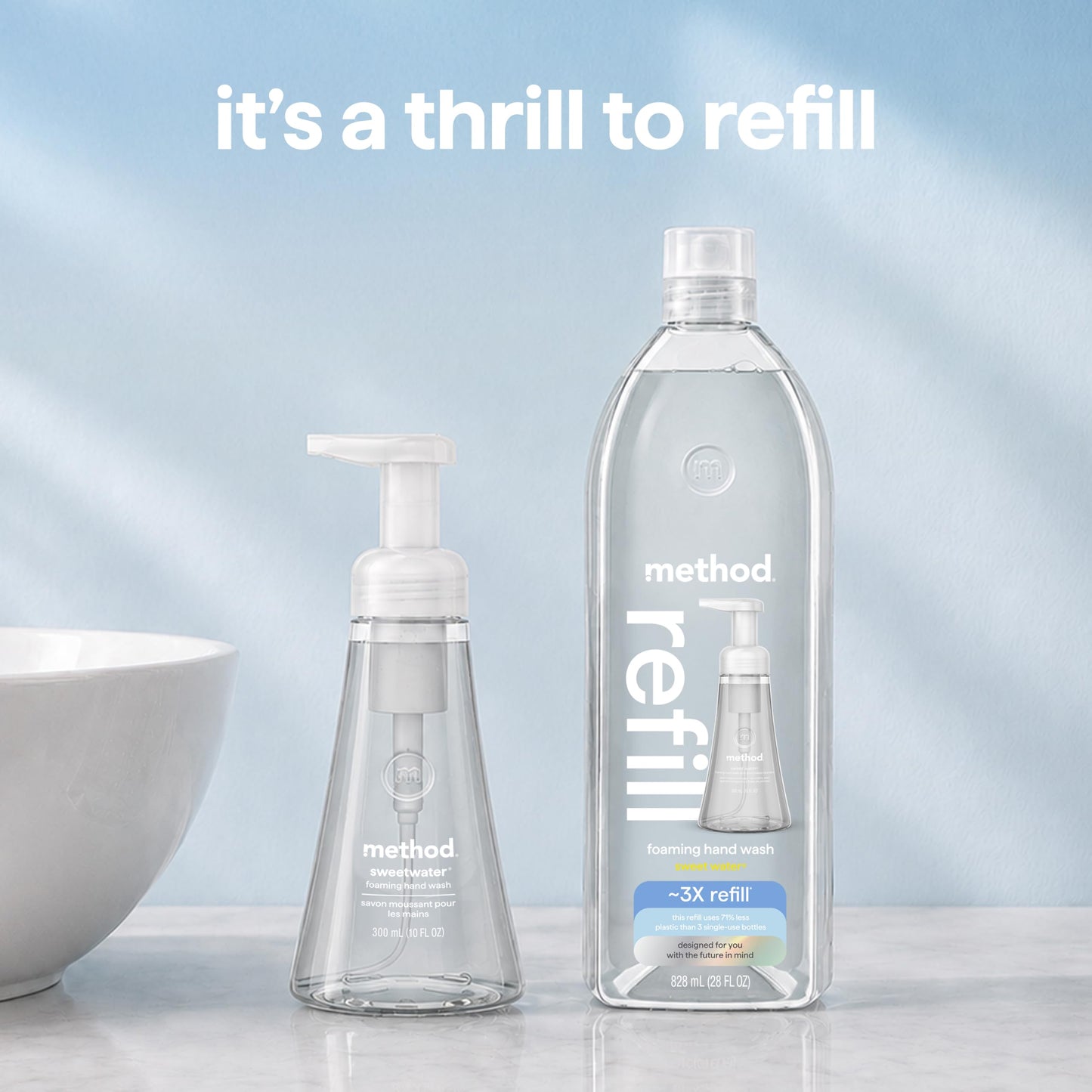 method Foaming Hand Wash Refill, Sweet Water, 28 fl oz