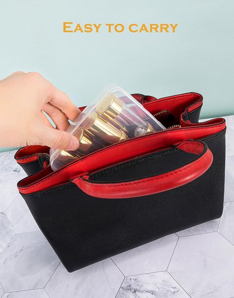 XQNCBY Gold Travel Pump Bottle for Toiletries Travel Size Airless Pump Bottles Travel Set Makeup Pump Dispenser with Box Refillable Empty Makeup Pump Bottle (0.5 oz/15 ml, 4 Packs)
