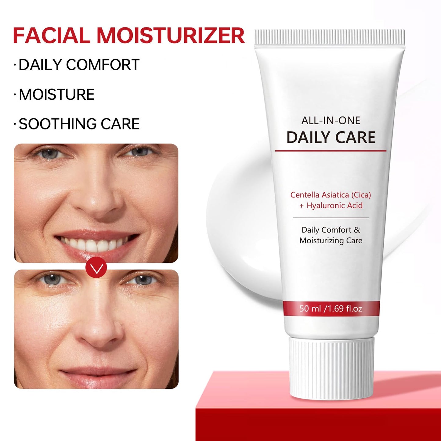 Sky Seeker Cream For Face, All-In-One Daily Moisturizing Face Cream with Centella Asiatica (Cica) & Hyaluronic Acid 50 mL / 1.69 fl oz (1 pcs)