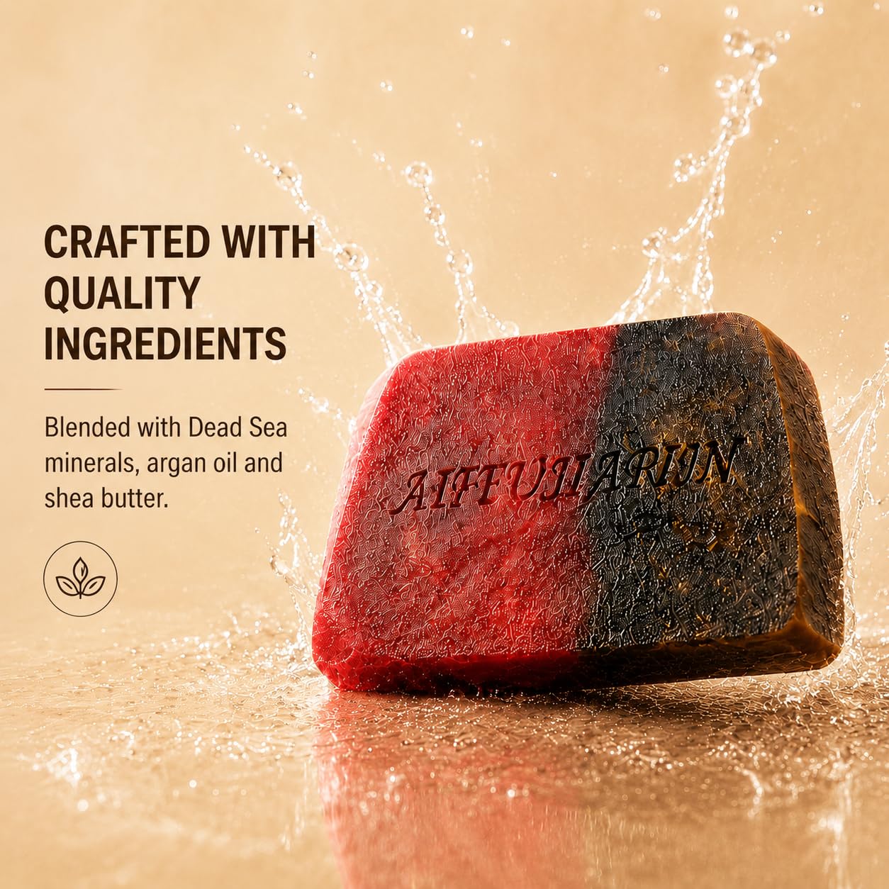 DR.EMMET Sandalwood Men Soap Bar 2 Pack, Dead Sea Mineral Soap with Argan Oil & Shea Butter, Moisturizing Body Bar Soap for Men, Woodsy Scent Cleansing Soap for Face, Body and Hands