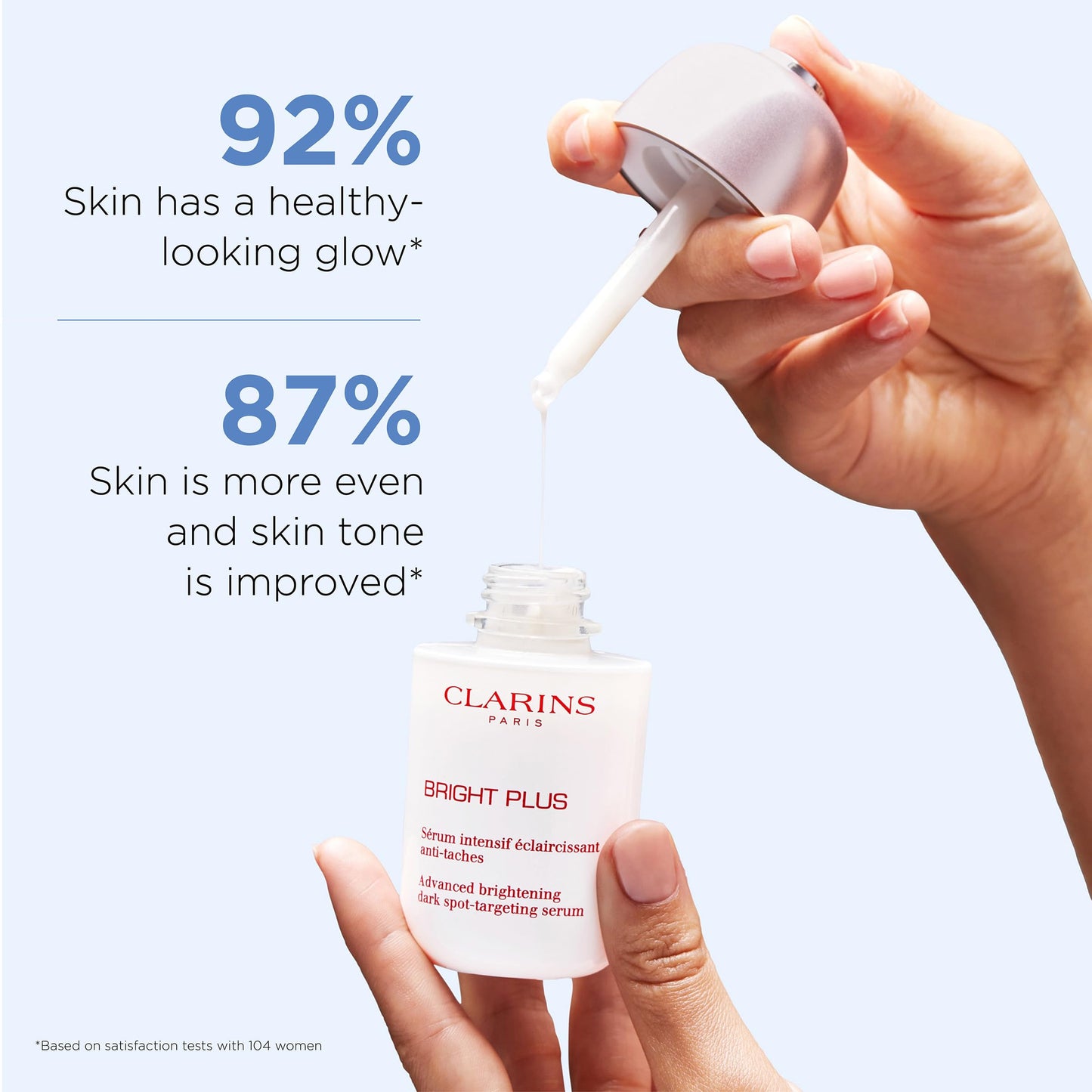 Clarins Bright Plus Serum | Skin Has A Healthy-Looking Glow and Skin Tone Is Visibly Improved* | Visibly Brightens and Boosts Radiance | Targets Dark Spots | Acerola Extract, Rich In Vitamin C | 1 Oz