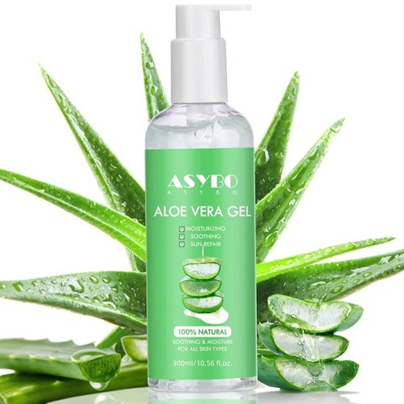 ASYBO Aloe Vera Gel, 100% Natural Pure Aloe Vera Hydrating Facial Cream, Soothing & Moisturizing, After Sun Care, Reduce Acne, Repair Scars, Suitable for All Skin Types, 250ml / 8.8 fl oz