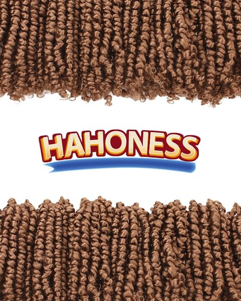 6 Inches 8 Packs Super Short Passion Twist Crochet Hair for Black Women and Kids-Natural Blonde Pre Looped Pretwisted Crochet Hair Extension Braided by Spring Kinky Bohemian Curls(6"-8 Packs,27#)