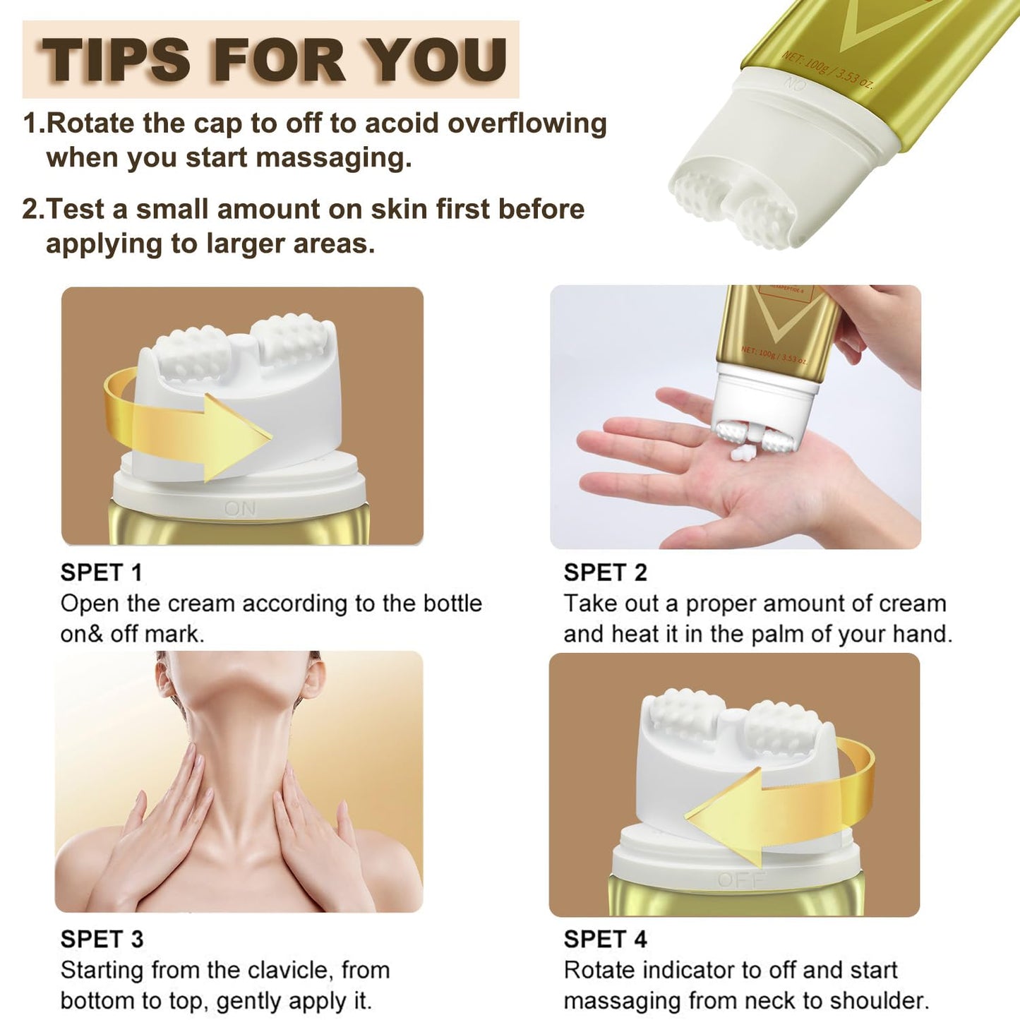 Mtmult AH-8 Firming Neck Cream, Neck Creams for Tightening and Firming, Neck Cream Tightening Lifting Sagging Skin, Hydrolyzed Collagen, Ceramide NP, Allantoin, Lifting Cream for Women & Men (Pack 2)