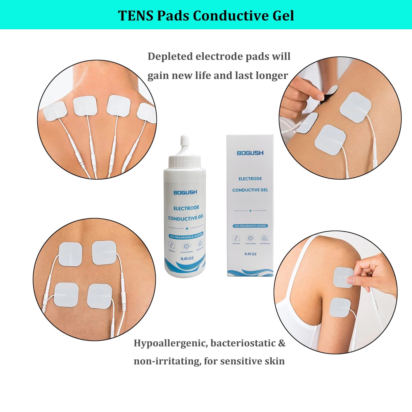 Bogush Electrode Conductive Gel for TENS Unit Pads Electrode Gel 8.45 oz