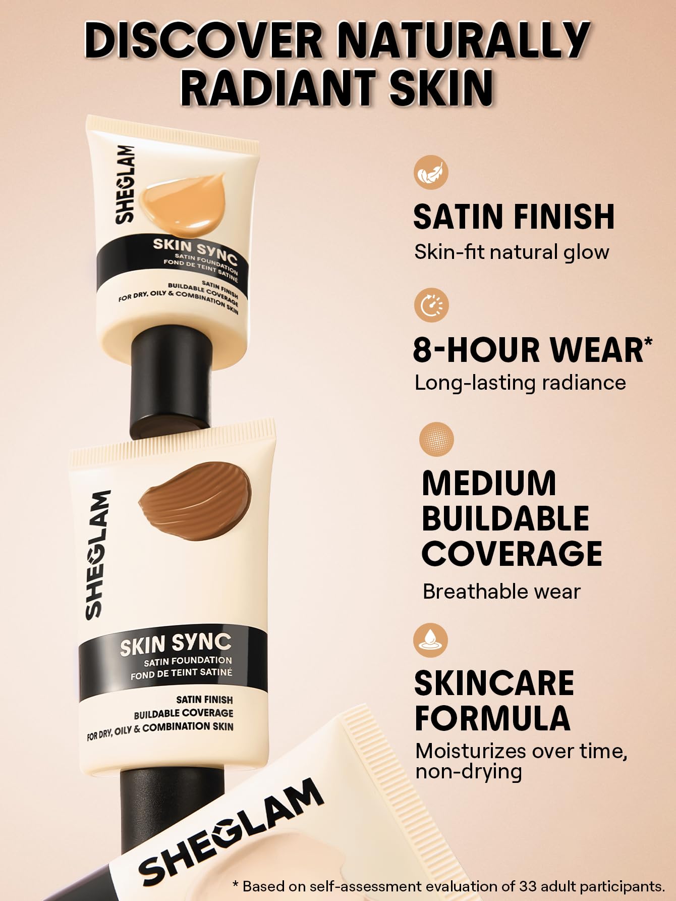 SHEGLAM Skin Sync Satin Foundation-Shell
