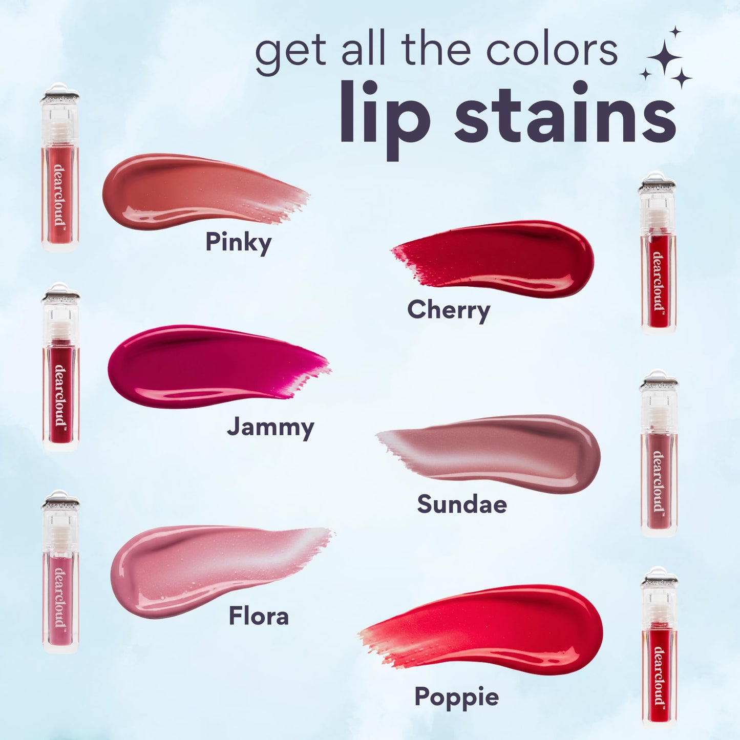 dearcloud Color Crush Lip Tint – Squalane Tinted Lip Balm (Poppie)