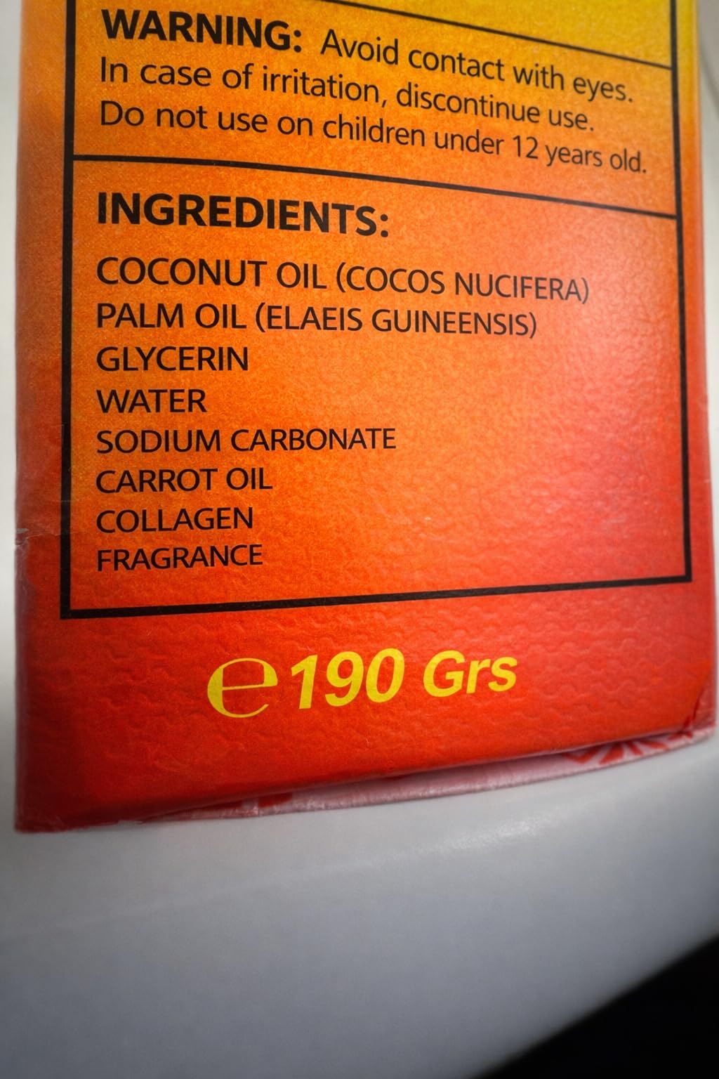 Natural Glow Soap 6.7oz (190g) – Moisturizing with Carrot Extract (Pack of 3)