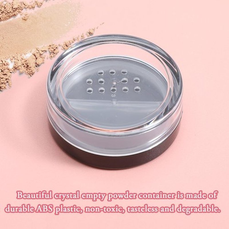 2Pcs Travel Powder Container 10ml/0.34oz Empty Makeup Powder Container with Rotatable Sifter for Women，Face Powder Compact Diy Empty Small Powder Container