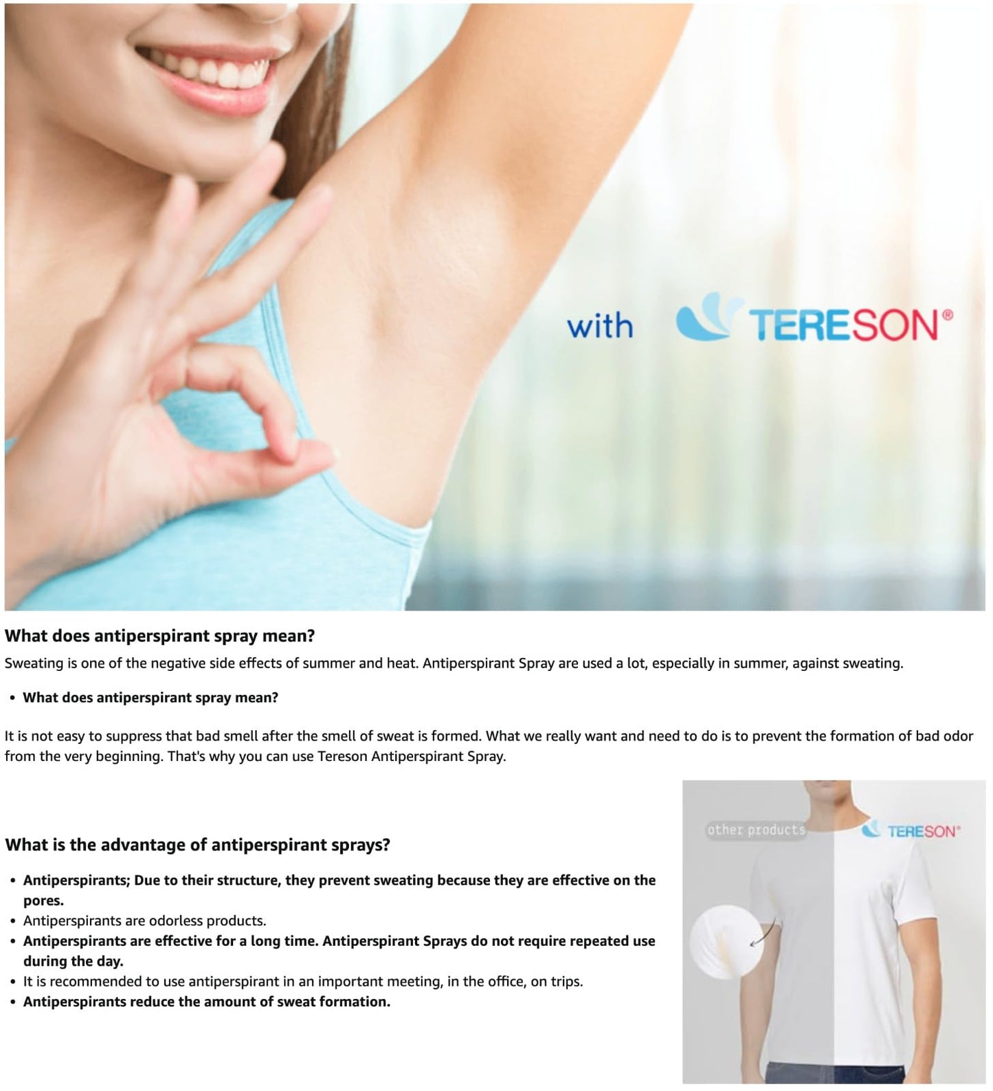 Tereson Strength Clinical Antiperspirant Spray 1.69 Fl Oz Dermatologically Tested - Hyperhidrosis Treatment