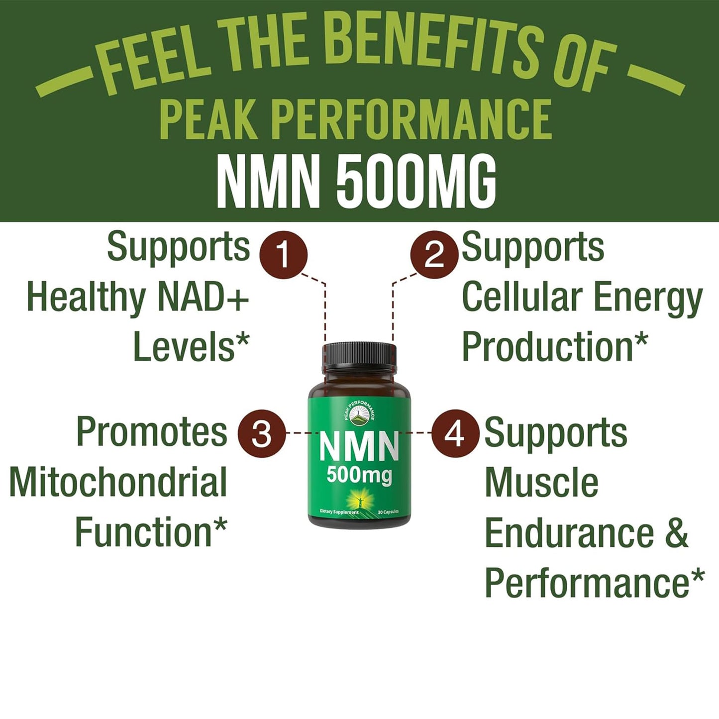 NMN Supplement Stabilized Nicotinamide Mononucleotide 500mg Per Capsule