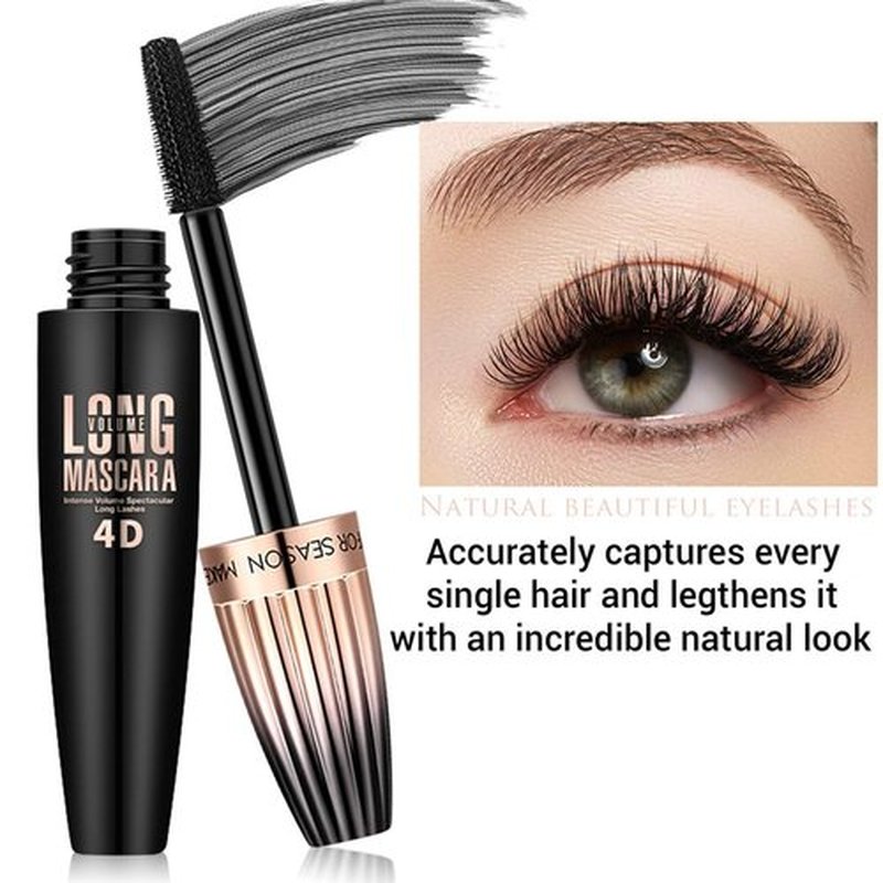 Mascara Volume and Length, 2 Pack Waterproof Mascara Black, 4D Silk Fiber Mascara Black, Long-Lasting Lengthening Voluminous Mascara, Feathery Soft Full Amazing Lashes Mascara