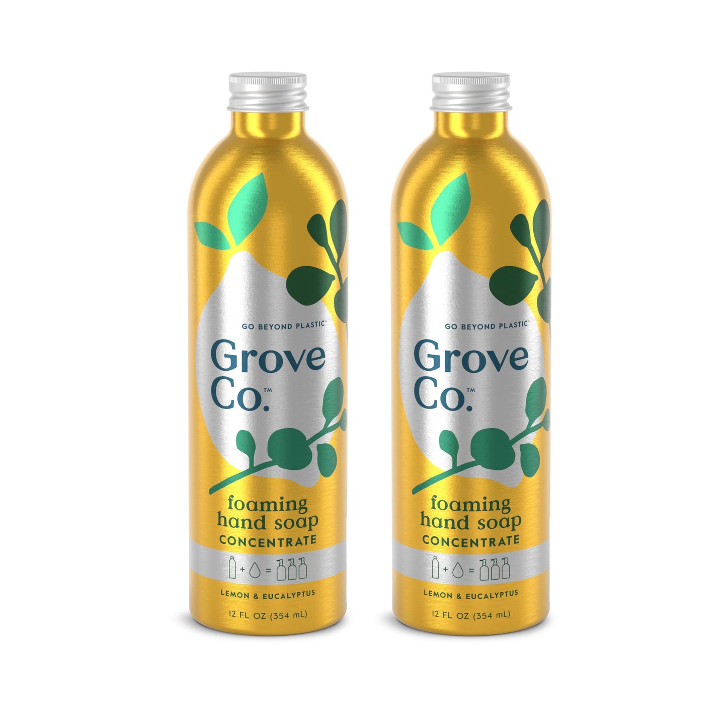 Grove Co. Foaming Hand Soap Refills, Lemon & Eucalyptus, 2 x 12 oz