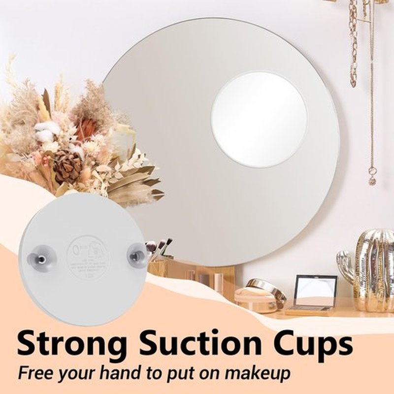 Magnifying Mirror, 10X & 20X & 30X Set, Magnified Mirror 3.5" with Two Suction Cups, Travel Magnifying Mirror Set Comes with Portable Storage Bag, Compact Small Magnifying Mirror for Travel(White)