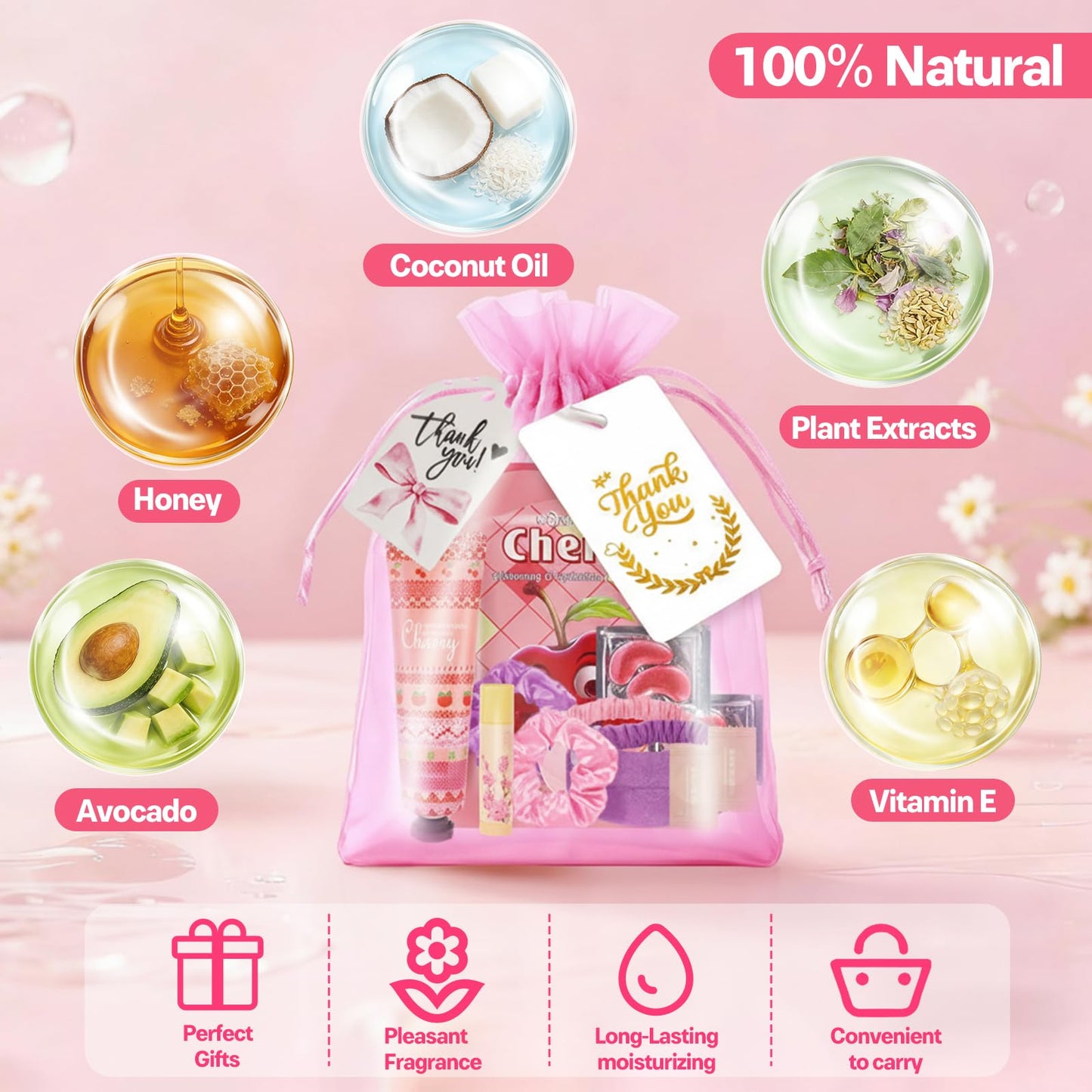 100PCS Spa Party Supplies for Girls, Sleepover & Slumber Party Supplies for Girls, Include Facial Masks, Hand Cream, Lip Balm, Under Eye Patches, Lip Mask, Spa Birthday Party Favors for Women