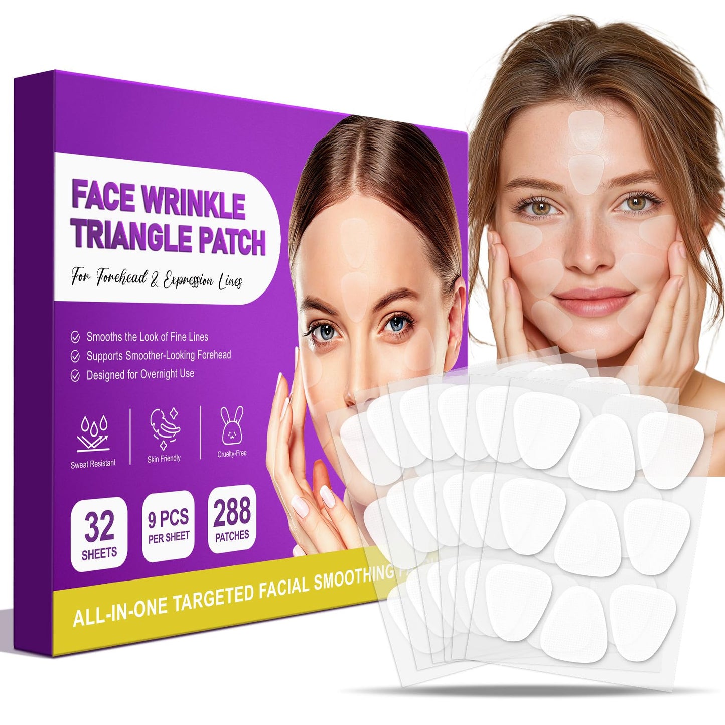 JINNAGLTU Wrinkle Patches Overnight Wrinkle Patches for Forehead, Smile Lines & Under Eyes – Face Wrinkle Patches for Smooth Youthful Skin