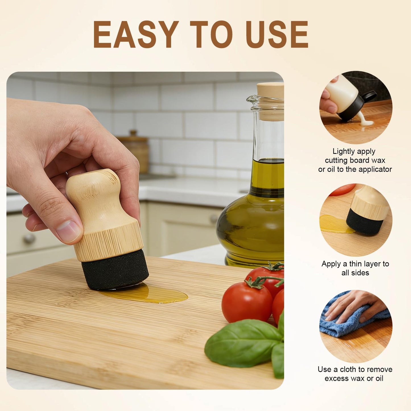 Mystery Oil Applicator Compatible with Boos Block Cutting Board