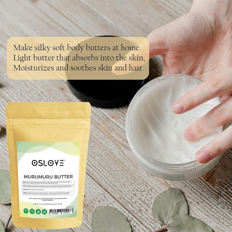 Murumuru Butter - Pure, Natural & Unrefined Soft Silky Butter for Lotions & Whipped Body Butters | 8oz