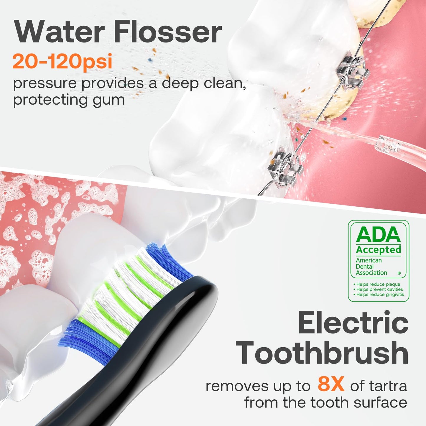 Bitvae Water Dental Flosser Teeth Picks - Cordless Portable Flosser for Teeth, 5 Modes Sonic Electric Toothbrush, Upgraded Water Dental flosser Pick
