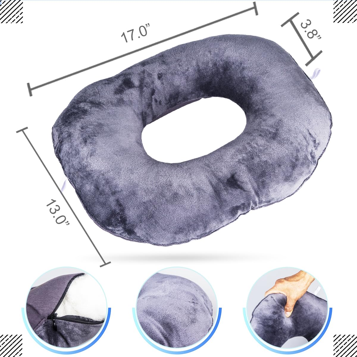 QIUCHA Pillow Tailbone Pain Relief Cushion, Soft Pad for Bed Sores. Anti-Decubitus Pad-Breathable for Hemorrhoids, Prostate and Surgery, Cushion for Office Chair, Long Travel, Car and Home Sofa