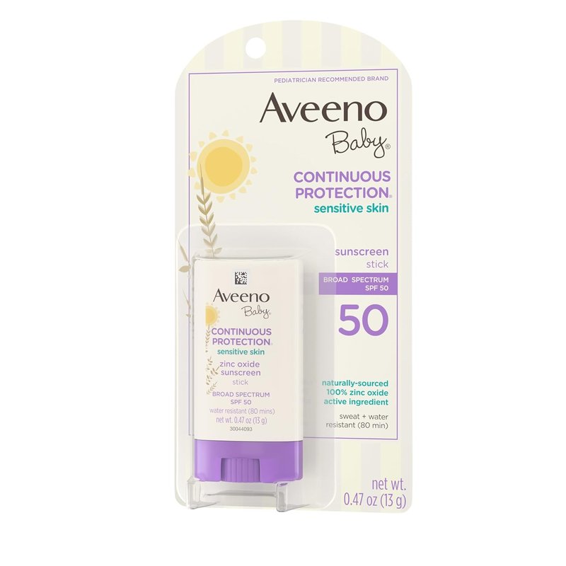Aveeno Baby Mineral Sunscreen Stick - SPF 50 Protection for Sensitive Skin | Travel Size, 0.47 oz
