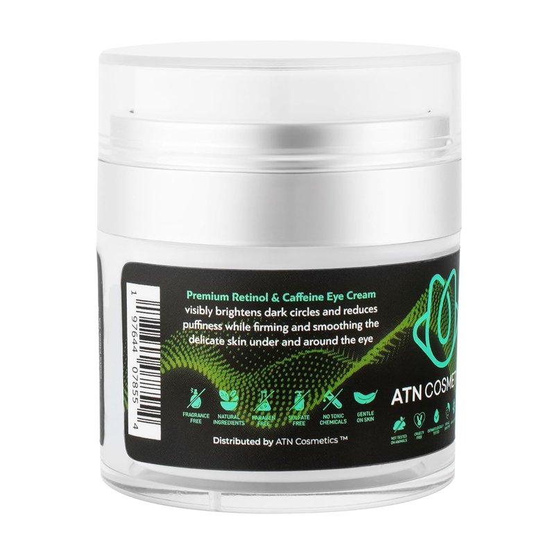 Caffeine Eye Cream - Collagen Formula for Wrinkles & Dark Circles | Infused with Hyaluronic Acid & Niacinamide, 1.7 Oz