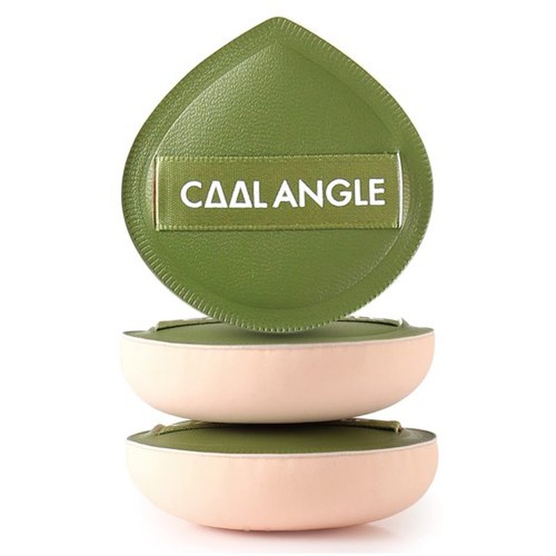 COOL-ANGLE 3Pcs Makeup Sponge Puff For Foundation Concealer And Powder, Latex Free Blender Sponge For Natural And Easy Makeup Soft Long-lasting And Beginner-friendly, Green, Medium