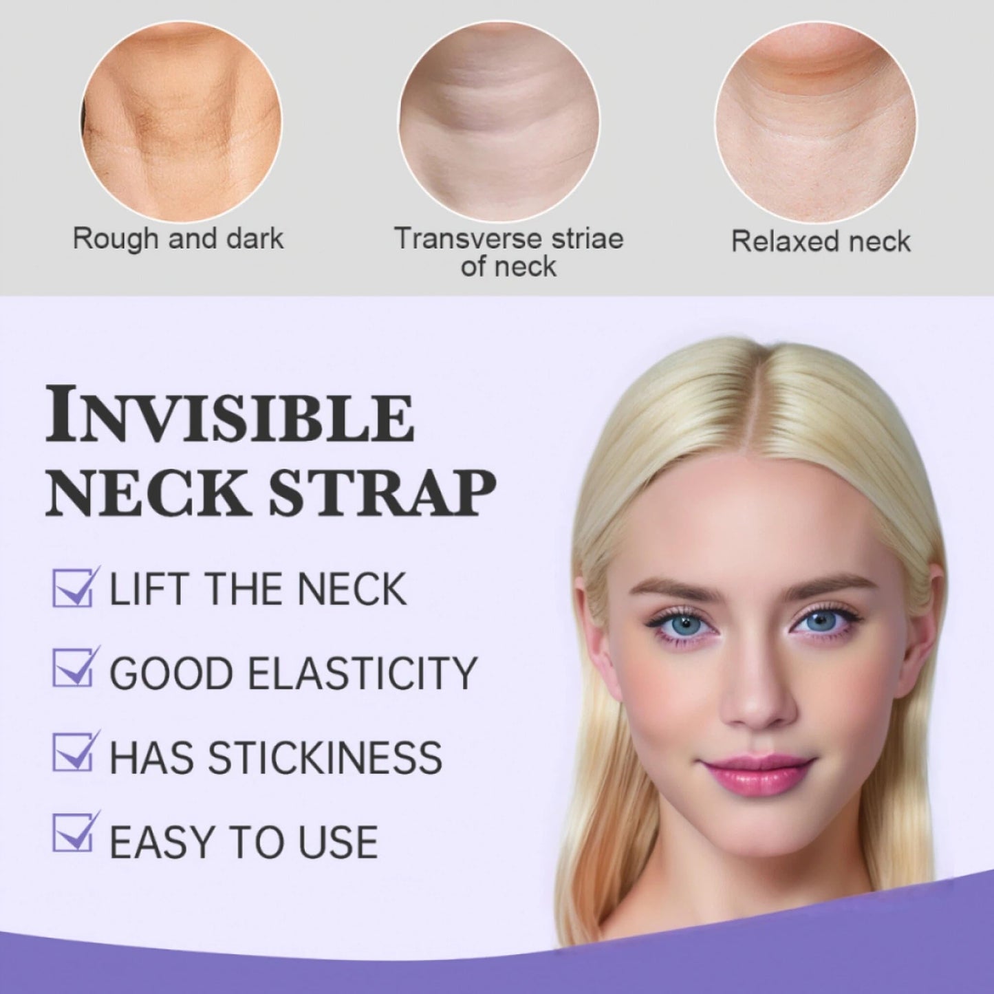 BeSpace Neck Lift Tape, 20Pcs Instant Face Tape Lifting For Sagging Skin Neck Wrinkle Patches Care For Women With 4pcs Bands