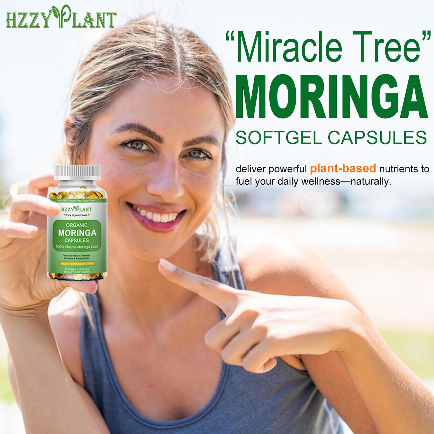 Moringa Softgel Capsules, Made with Pure Moringa Oleifera Leaf, Green Superfood High Absorption than Moringa Powder Capsules, for Energy, Immunity & Joint Health,Vegan,Non GMO,2 Month Supply