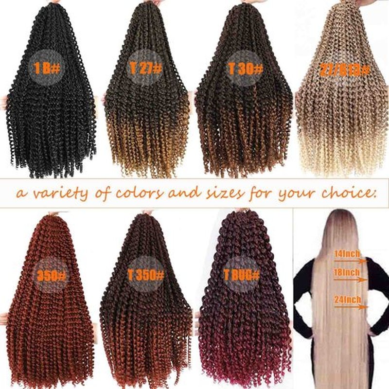 Passion Twist Hair 18 Inch 6 Packs Water Wave Crochet Hair for Passion Twists Long Bohemian Braiding Protective Style Hair Extensions (18 Inch 6 Packs, T27#)